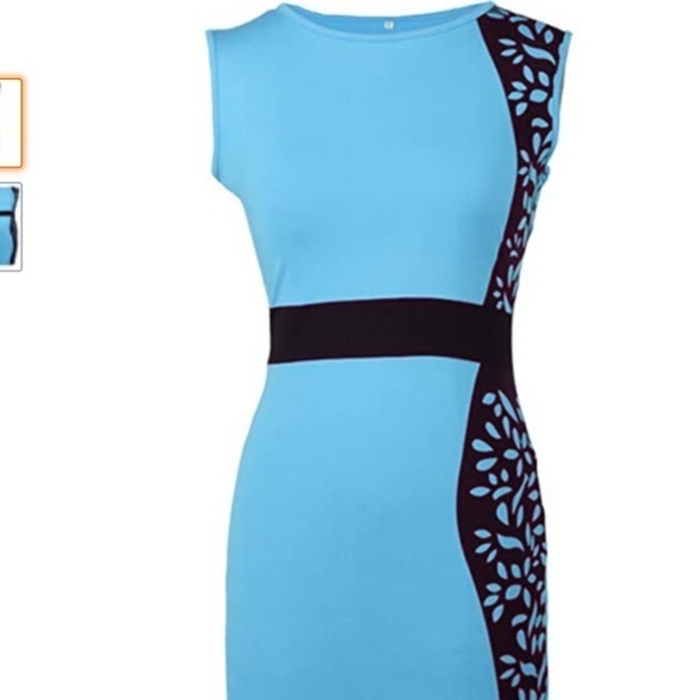 🌺  Bodycon blue and black dress size S